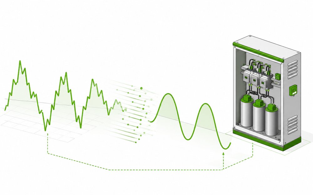 Power quality waveform and APFC panel