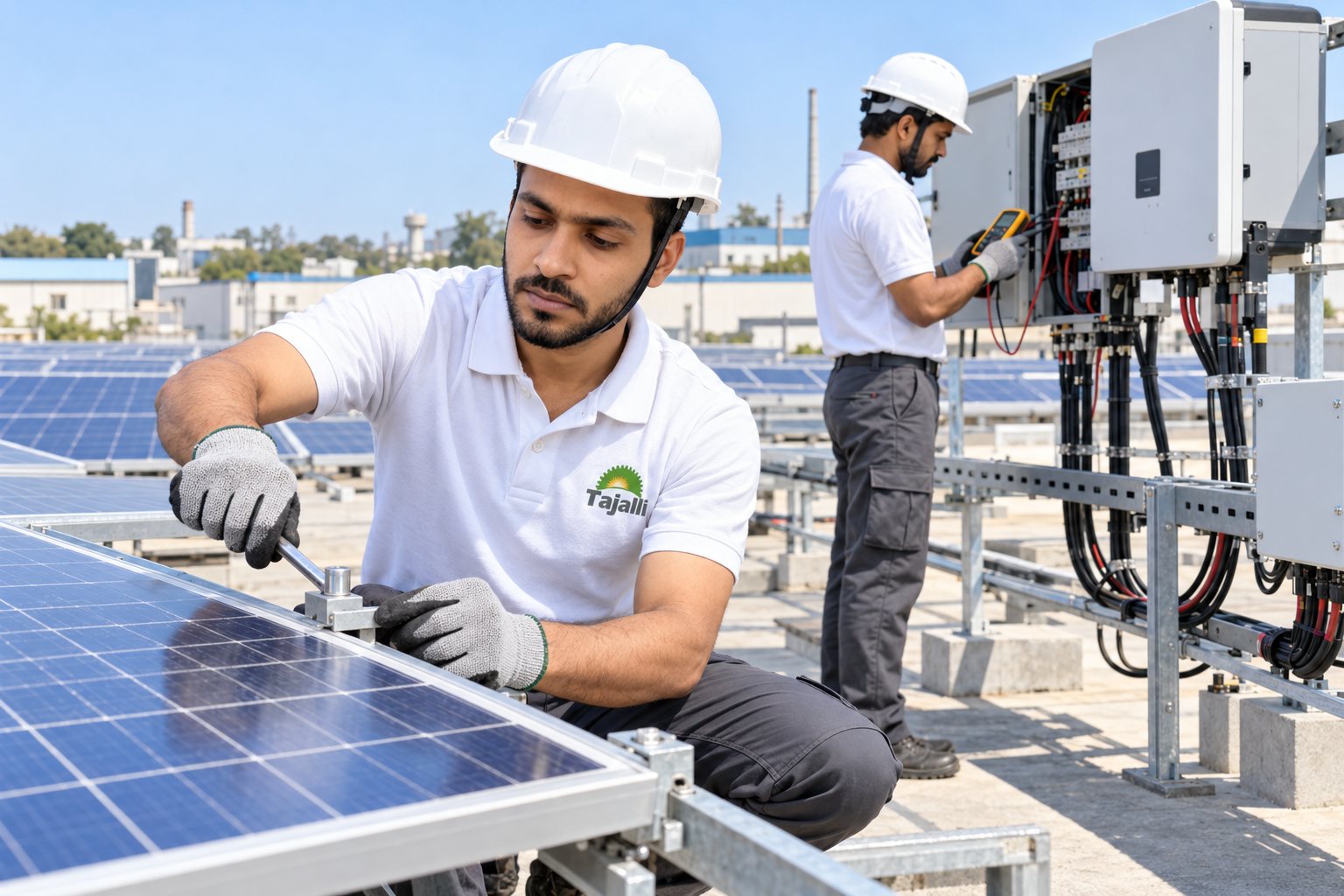 Rooftop PV solar power plant installed by Tajalli Tech